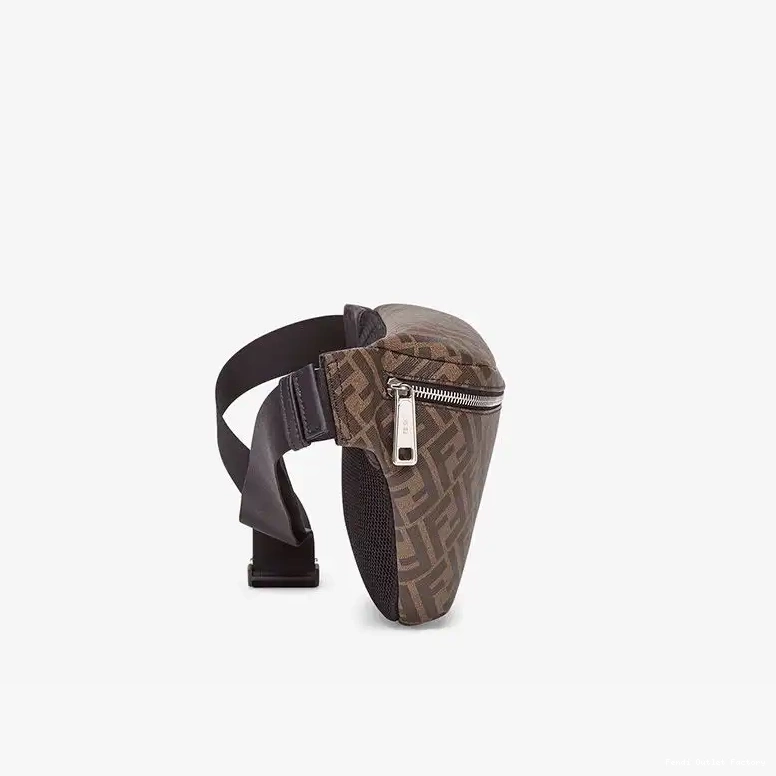 Cheap HOT FF Belt Brown Fabric Fendi Motif Red Bag In 0524